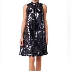 Ciebon Anita Bow Paillette Sequin Sleeveless Mini Shift Dress NWT SzL